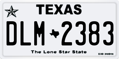 TX license plate DLM2383