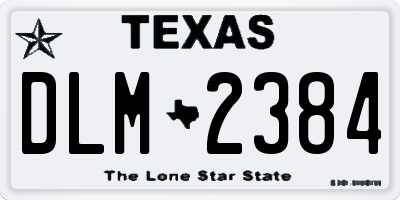 TX license plate DLM2384