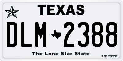 TX license plate DLM2388