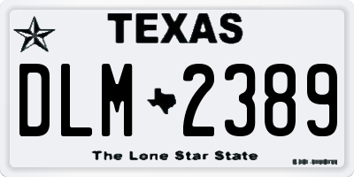 TX license plate DLM2389