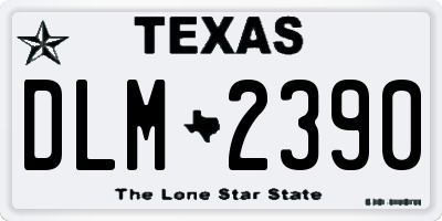 TX license plate DLM2390