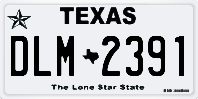 TX license plate DLM2391