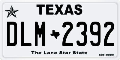 TX license plate DLM2392
