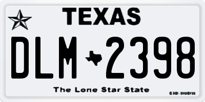 TX license plate DLM2398