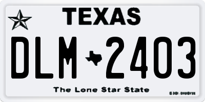 TX license plate DLM2403