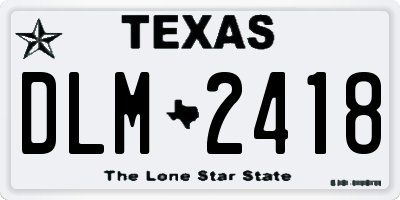 TX license plate DLM2418