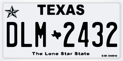 TX license plate DLM2432