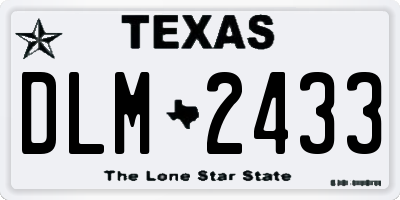TX license plate DLM2433