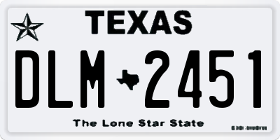 TX license plate DLM2451