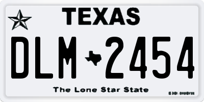 TX license plate DLM2454