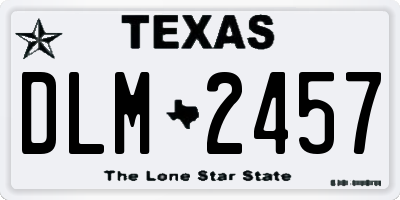 TX license plate DLM2457