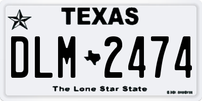 TX license plate DLM2474