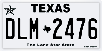 TX license plate DLM2476