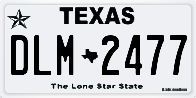 TX license plate DLM2477
