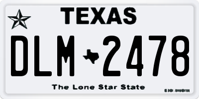 TX license plate DLM2478