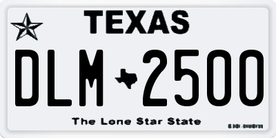 TX license plate DLM2500