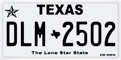 TX license plate DLM2502