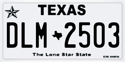 TX license plate DLM2503