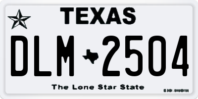 TX license plate DLM2504