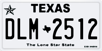 TX license plate DLM2512