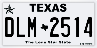 TX license plate DLM2514
