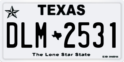 TX license plate DLM2531
