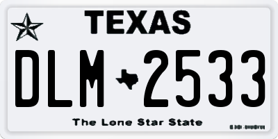 TX license plate DLM2533