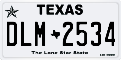 TX license plate DLM2534