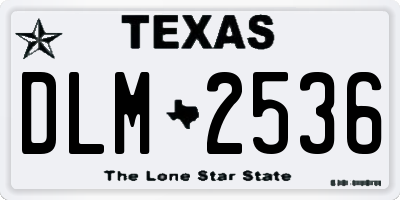 TX license plate DLM2536