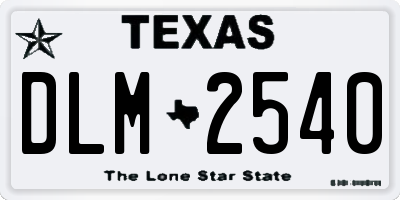 TX license plate DLM2540