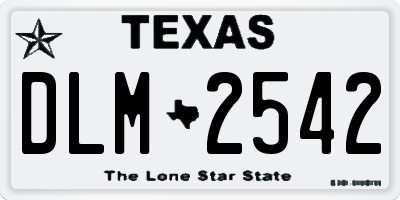 TX license plate DLM2542