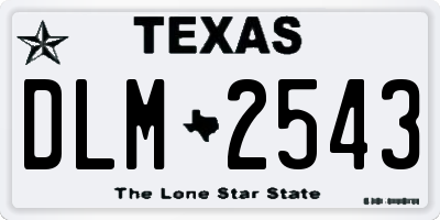 TX license plate DLM2543