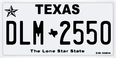 TX license plate DLM2550