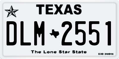 TX license plate DLM2551
