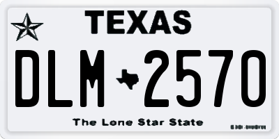 TX license plate DLM2570