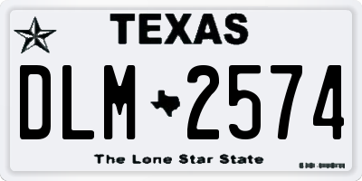 TX license plate DLM2574