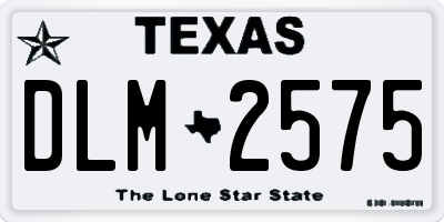 TX license plate DLM2575