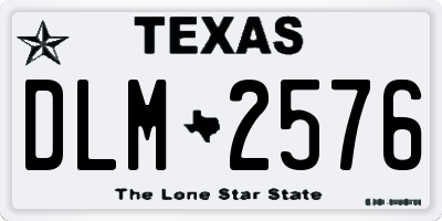 TX license plate DLM2576