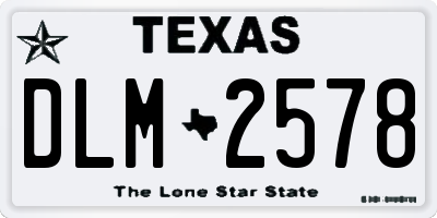 TX license plate DLM2578
