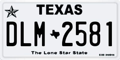 TX license plate DLM2581