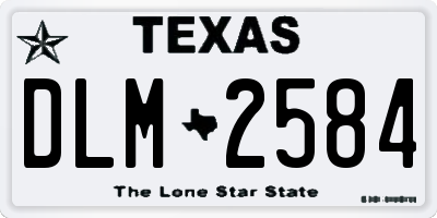 TX license plate DLM2584