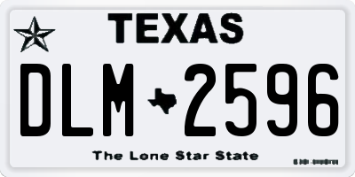 TX license plate DLM2596