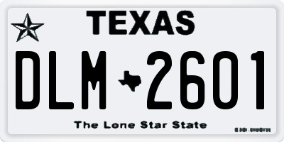 TX license plate DLM2601