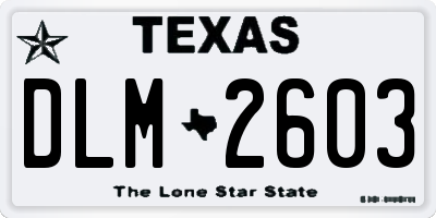TX license plate DLM2603
