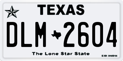 TX license plate DLM2604