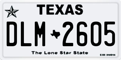 TX license plate DLM2605