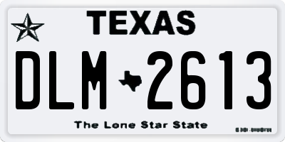 TX license plate DLM2613