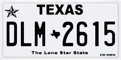 TX license plate DLM2615