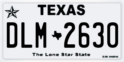 TX license plate DLM2630