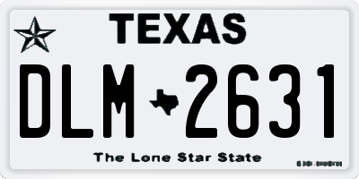 TX license plate DLM2631